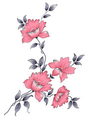 Brushstroke flower Background Design Rama Background