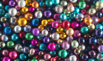 Multicolored beads as an abstract background.