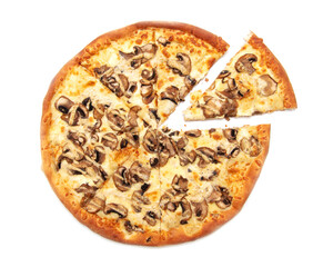 Pizza with champignons and cheese