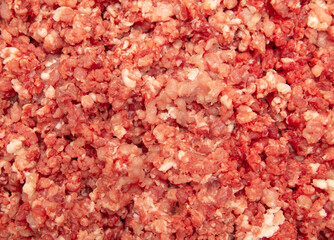 Minced meat and fat as background.