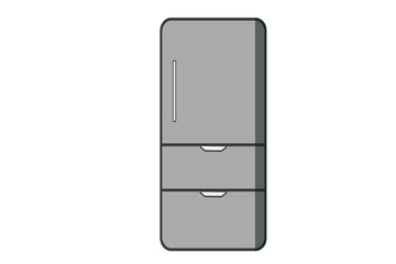 Fridge vector illustration. Flat icon of refrigerator 