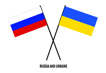 The flag of Russia and Ukraine on a white background. No war
