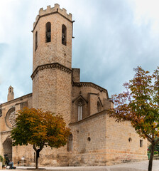 Fototapeta na wymiar Christian church of Valderrobres Santa María la Mayor, gothic monument near the castle in Valderrobles, Teruel, Aragon, Spain