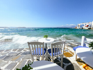 Facing the sea in Mykonos
