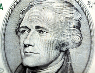 Portrait of Alexander Hamilton, the founding father of the United States of America from the...