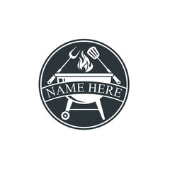 illustration of grill, grilled food, vector art.