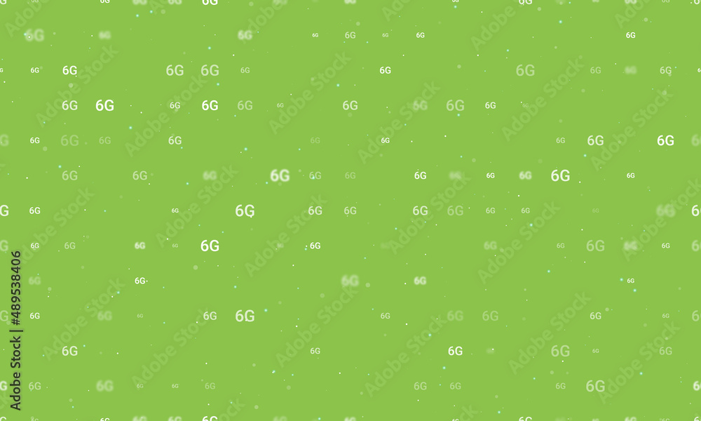 Aufkleber seamless background pattern of evenly spaced white 6g symbols of different sizes and opacity. vector