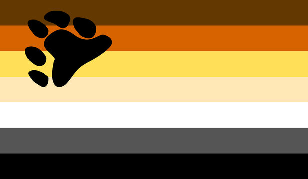 Vector illustration of flat International bear brotherhood flag. Pride flag designed to represent the bear subculture within the LGBT community