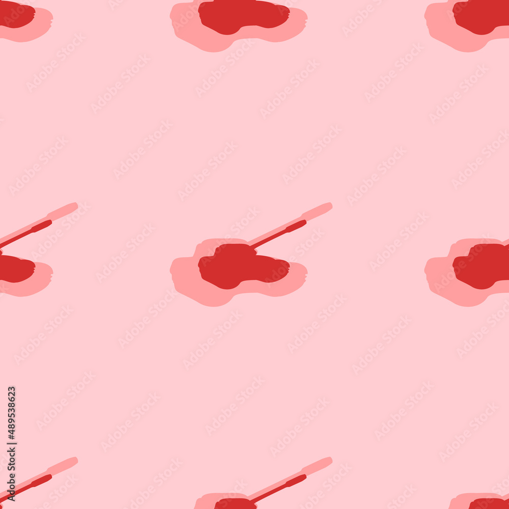 Poster seamless pattern of large isolated red tank symbols. the elements are evenly spaced. vector illustra
