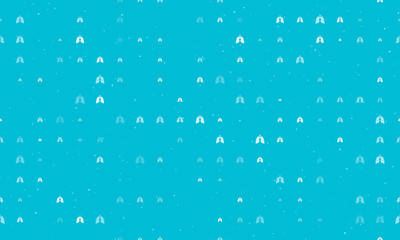 Naklejka na ściany i meble Seamless background pattern of evenly spaced white lungs symbols of different sizes and opacity. Vector illustration on cyan background with stars