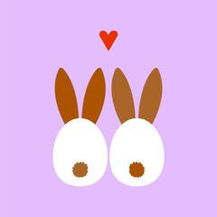 Happy Easter. Easter cute bunnies. 