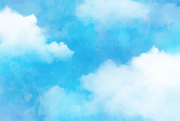 背景素材_水彩テクスチャ_青空