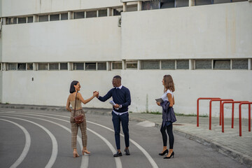 Greeting each other