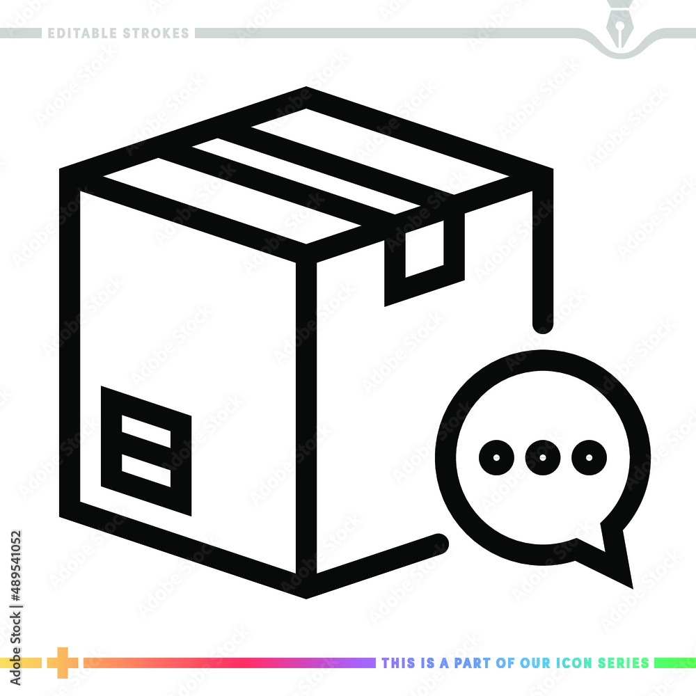 Poster line icon for feedback for delivery illustrations with editable strokes. this vector graphic has cus