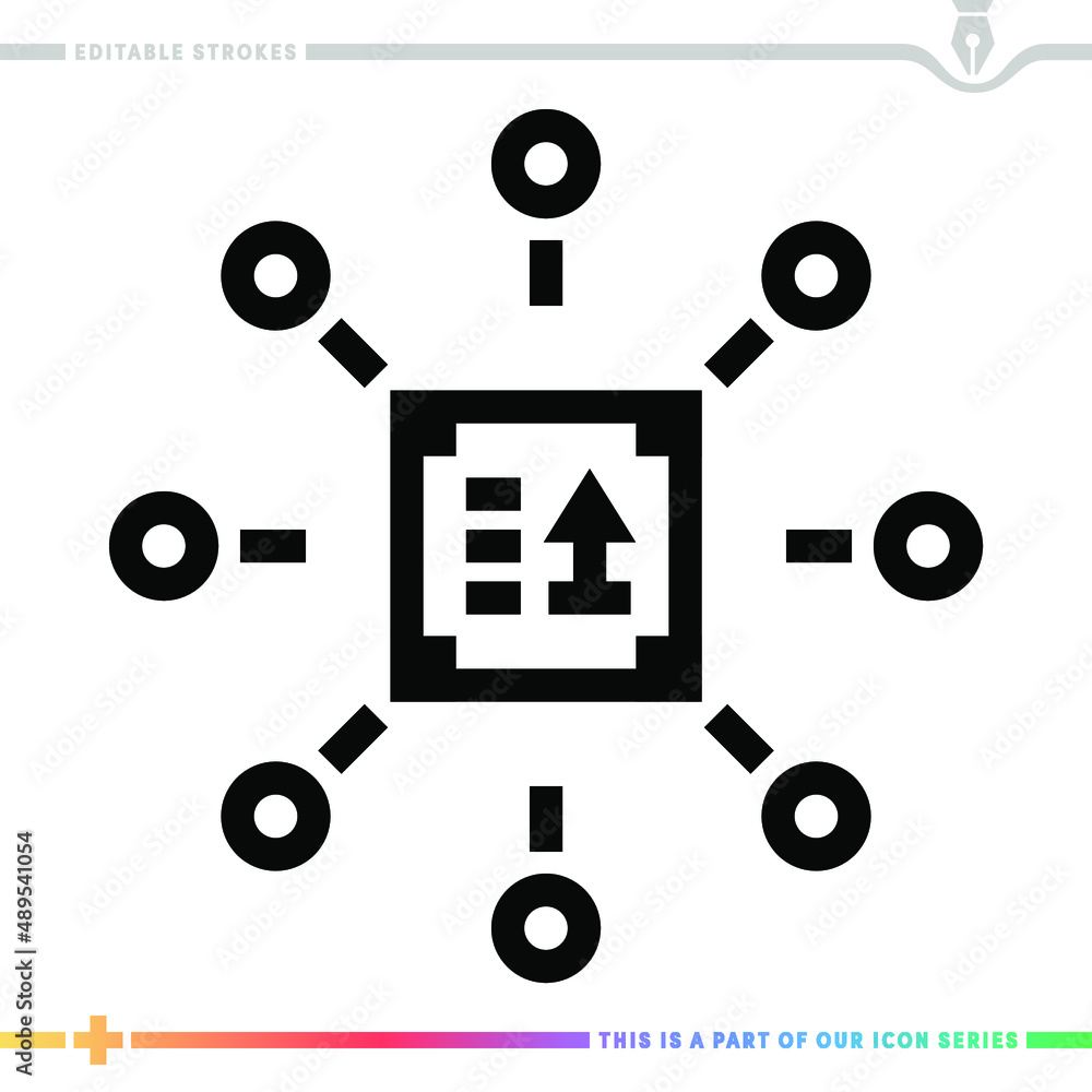 Poster line icon for container freight station illustrations with editable strokes. this vector graphic has