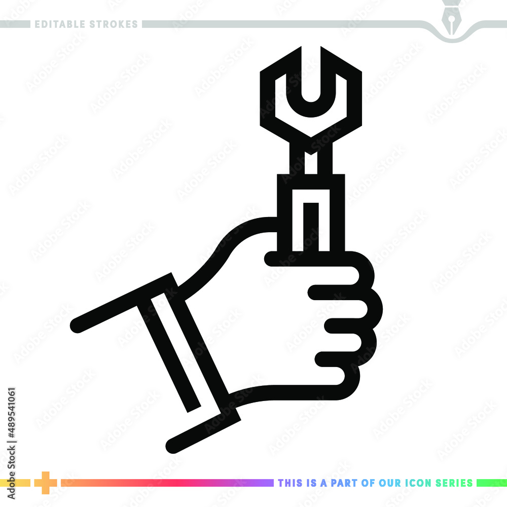 Poster line icon for car maintenance illustrations with editable strokes. this vector graphic has customiza