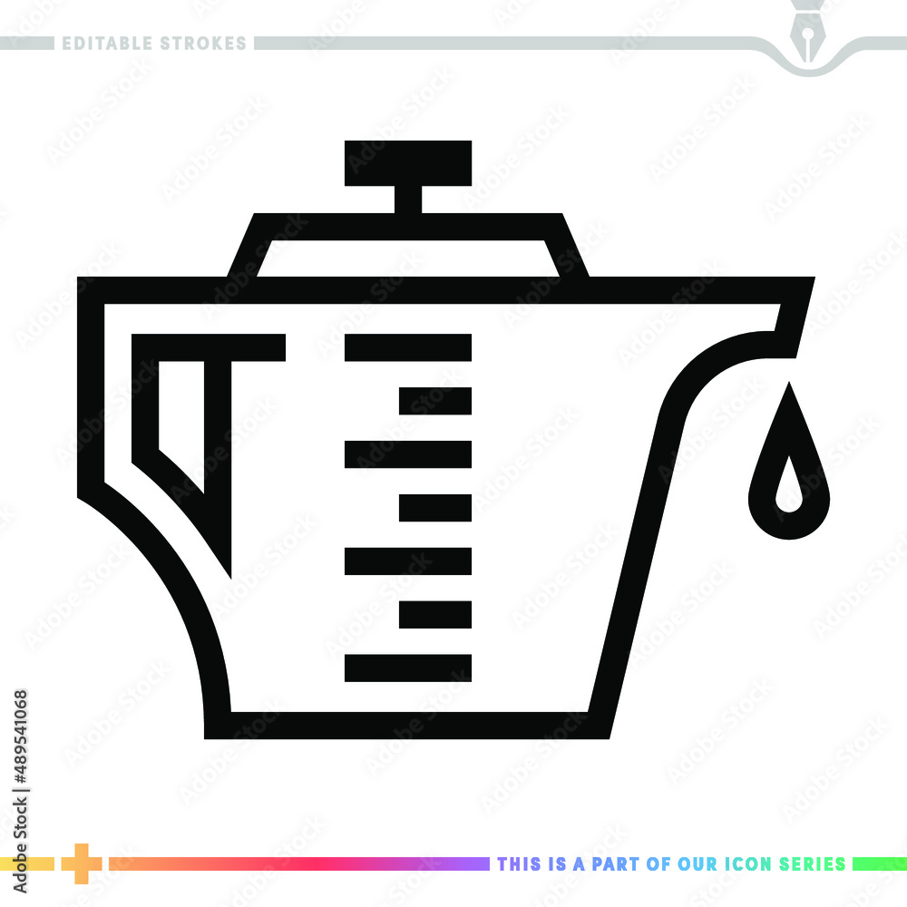 Poster line icon for lubricating oil illustrations with editable strokes. this vector graphic has customiza
