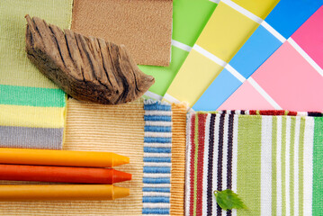 upholstery fabric and color palette  for interior choice