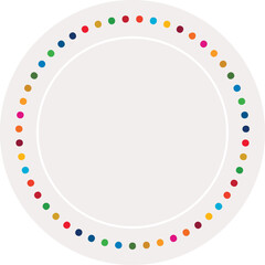 SDGsの17色を使用した丸型のタイトルフレーム　17