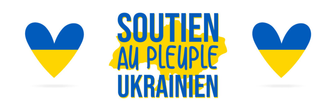 Banni&egrave;re - Soutien au peuple Ukrainien - Titre et illustrations