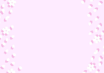 桜吹雪　フレーム　イラスト　ピンク