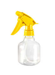 Empty Spray Plastic Bottle on White Background. File With Clipping Path.