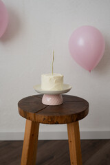 A little birthday cake. Close-up.