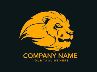 lion head logo that looks fierce and dashing