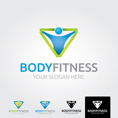 Body fitness logo template - vector