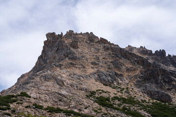 Fototapeta na wymiar Alpine landscape. View of the rocky mountains in Cerro Catedral, Bariloche, Patagonia Argentina.