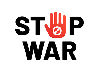 Stop war sign isolated on white background.