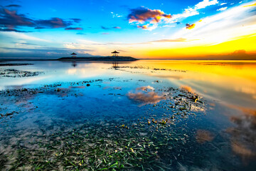 Sunrise Karang Beach, Bali - Indonesia. one of the best places to enjoy the sunrise