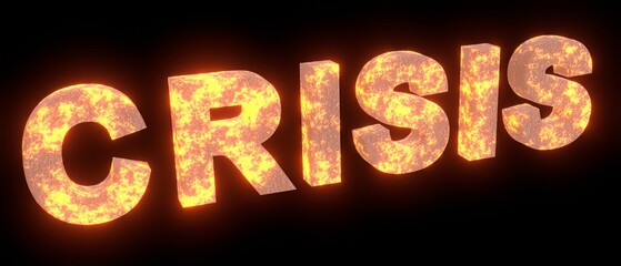 crisis 3d word text