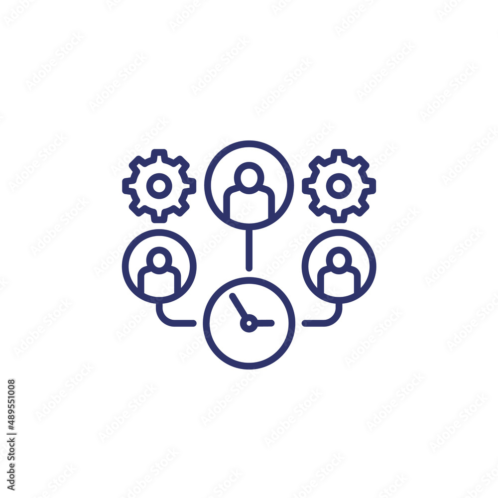 Canvas Prints teamwork and deadline line icon