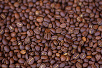 Roasted coffee beans background