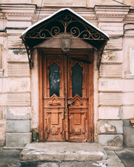Fototapeta na wymiar Old door vintage door in Odessa historical part