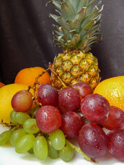 fruits on a black background