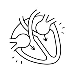diastole disease line icon vector illustration