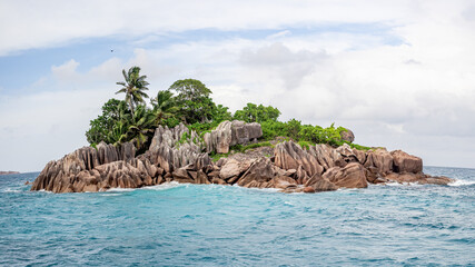Beautiful tropical uninhabited island of St. Pierre in the Indian Ocean in the Seychelles