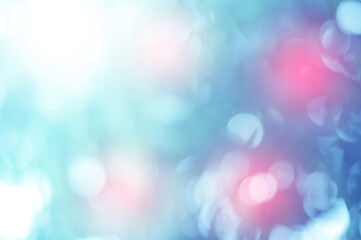 Light blue Leaf background. Blurred leaves and circular bokeh. Abstract for design and wallpaper.