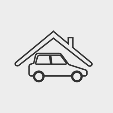 Home garage vector icon illustration sign