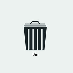 Bin vector icon illustration sign