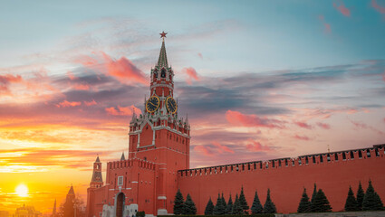Red Square and the Kremlin in Moscow. - obrazy, fototapety, plakaty