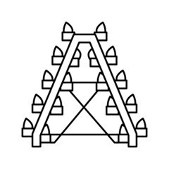 hydroponic farm machinery equipment line icon vector illustration