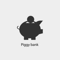 Piggy bank vector icon illustration sign