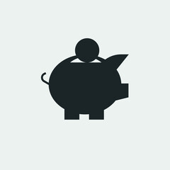Piggy bank vector icon illustration sign