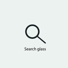 Search glass vector icon illustration sign