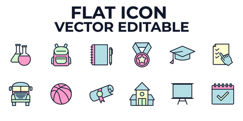 Education and back to school set icon symbol template for graphic and web design collection logo vector illustration