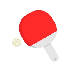 Vector illustration of a ping pong stick and ball, perfect for sports advertising