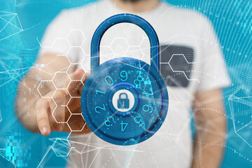 Information technology protected with firewall, secure access and encryption against cyber
